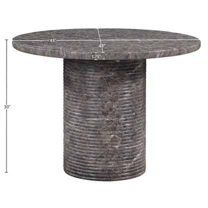 Rapallo 43" Brown Concrete Indoor/Outdoor Dining Table