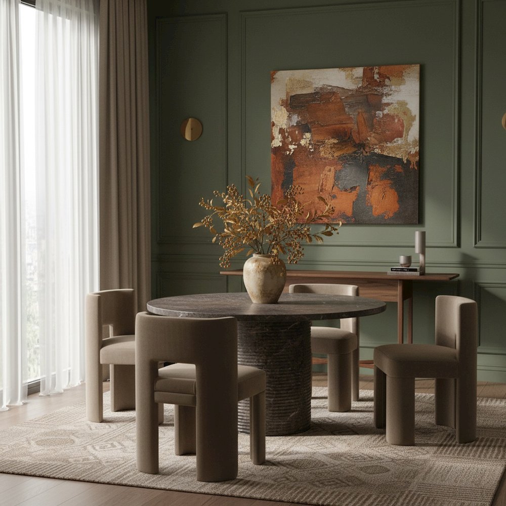 Rapallo 43" Brown Concrete Indoor/Outdoor Dining Table