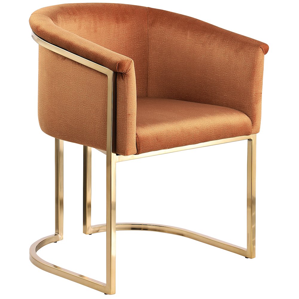 Tierra Cognac Velvet Dining Chair