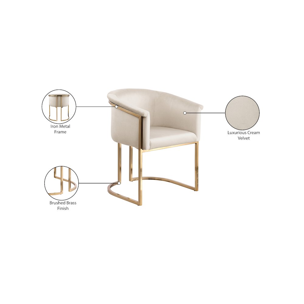 Tierra Cream Velvet Dining Chair