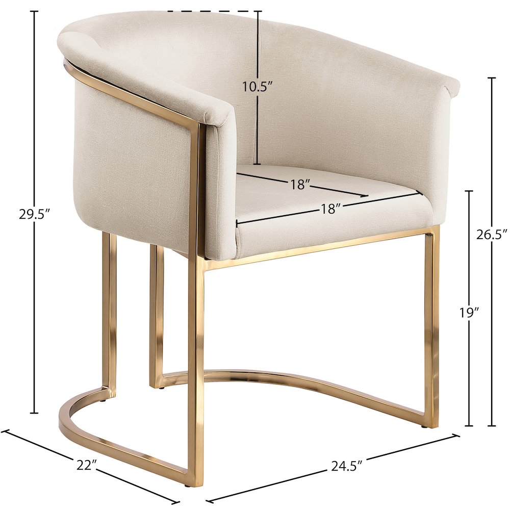 Tierra Cream Velvet Dining Chair