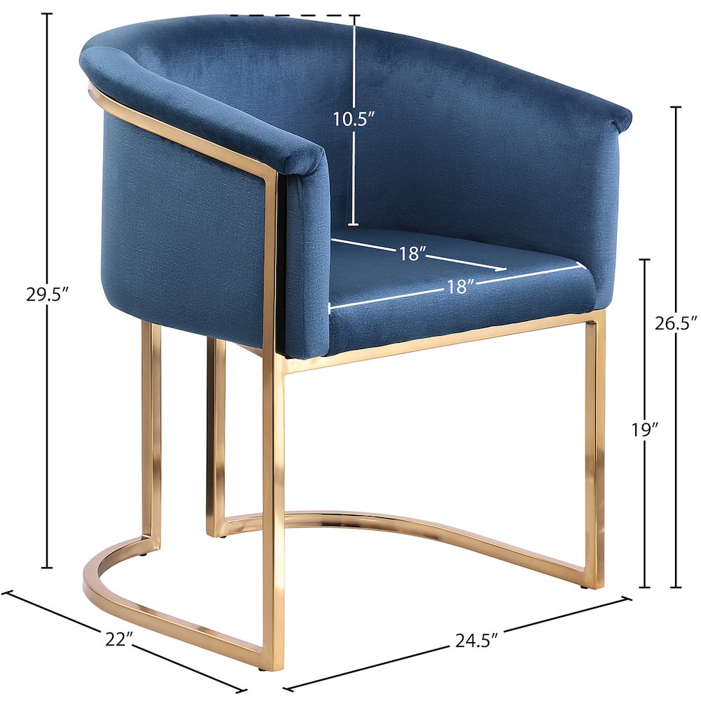 Tierra Navy Velvet Dining Chair