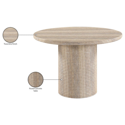 Rapallo 43" Travertine Concrete Indoor/Outdoor Dining Table
