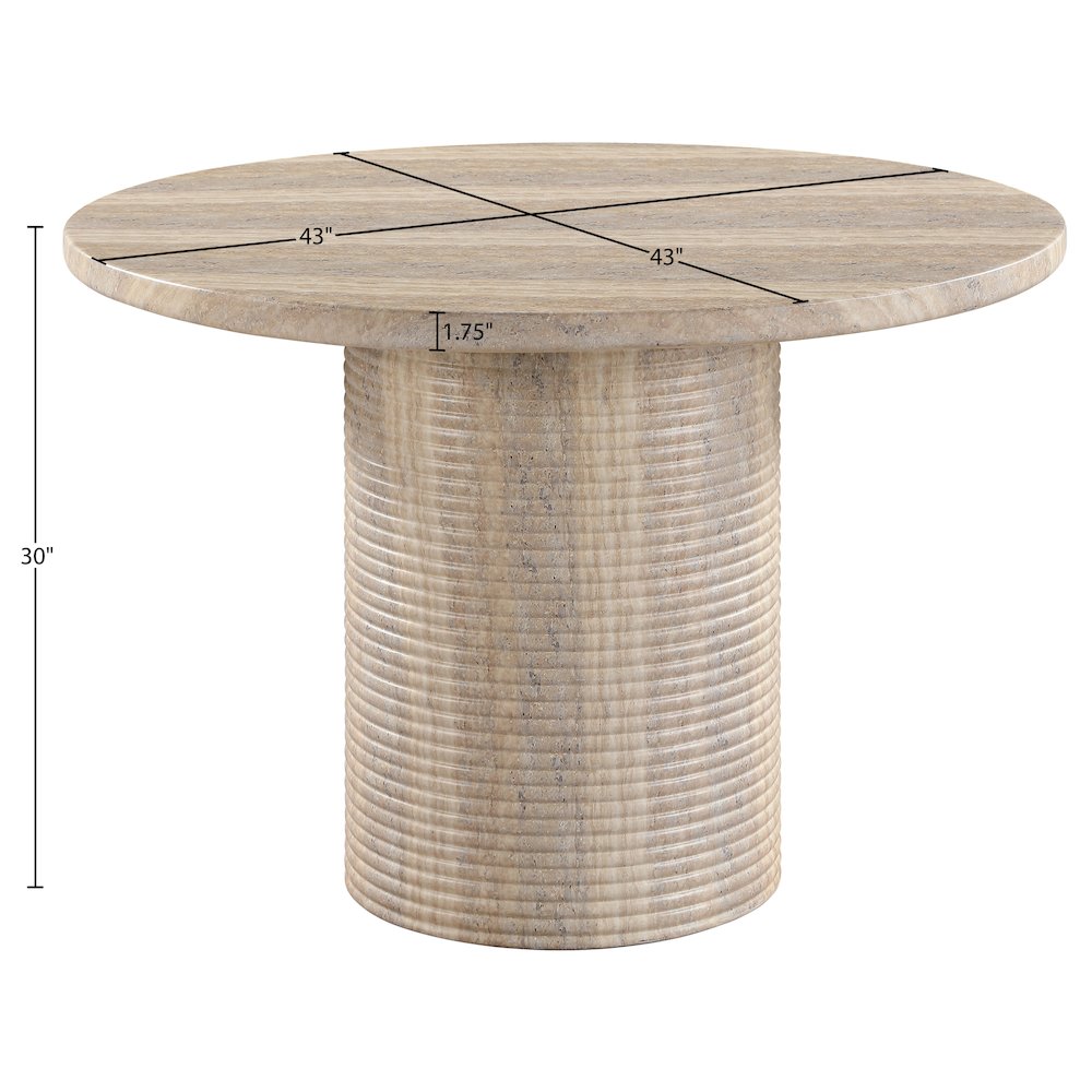 Rapallo 43" Travertine Concrete Indoor/Outdoor Dining Table