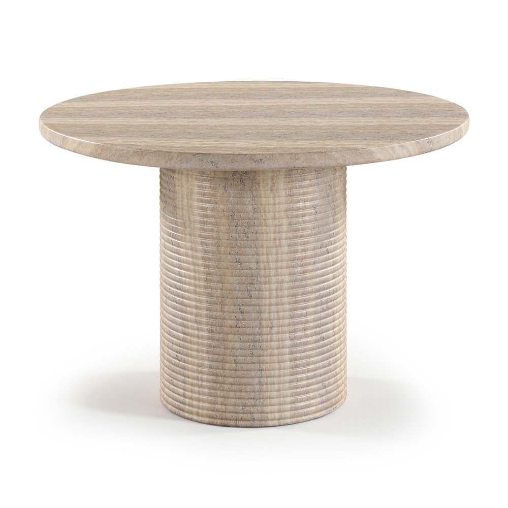 Rapallo 43" Travertine Concrete Indoor/Outdoor Dining Table