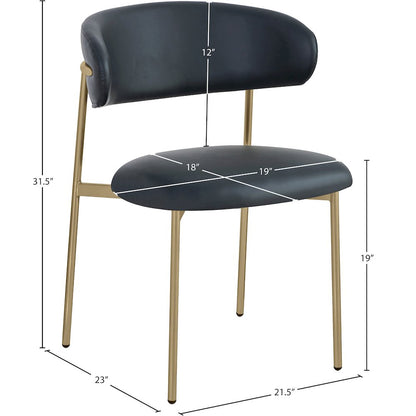 Lupita Black Vegan Leather Dining Chair, Set of 2