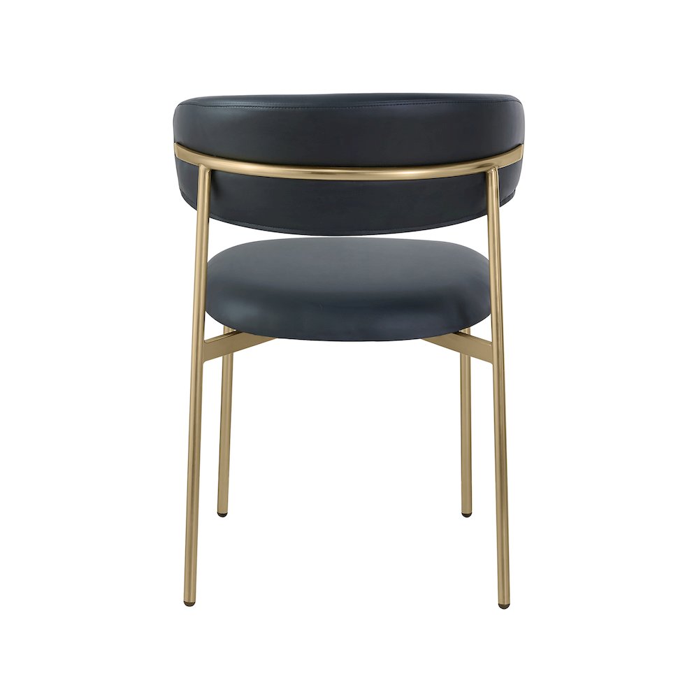 Lupita Black Vegan Leather Dining Chair, Set of 2
