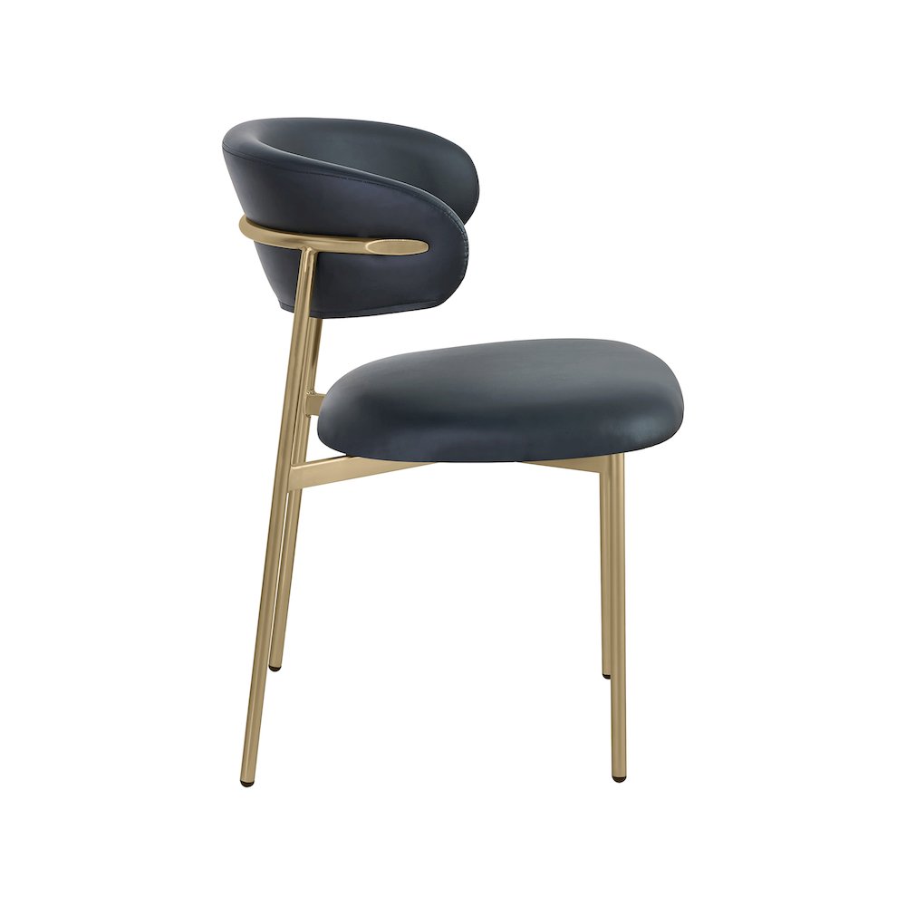 Lupita Black Vegan Leather Dining Chair, Set of 2