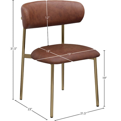 Lupita Brown Vegan Leather Dining Chair, Set of 2