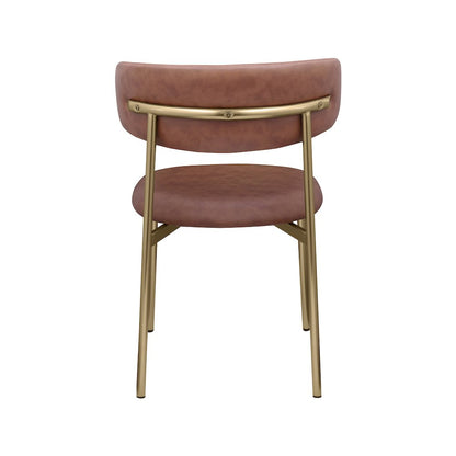 Lupita Brown Vegan Leather Dining Chair, Set of 2
