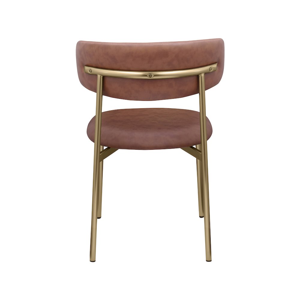 Lupita Brown Vegan Leather Dining Chair, Set of 2