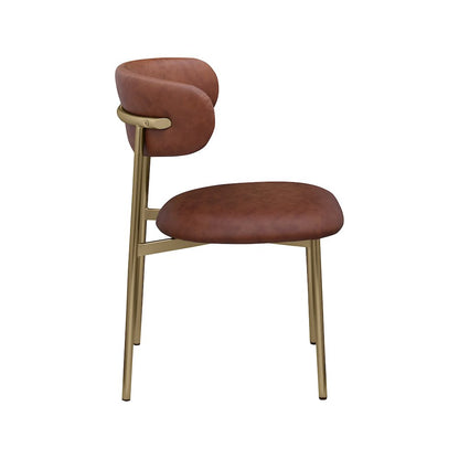 Lupita Brown Vegan Leather Dining Chair, Set of 2