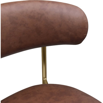 Lupita Brown Vegan Leather Dining Chair, Set of 2