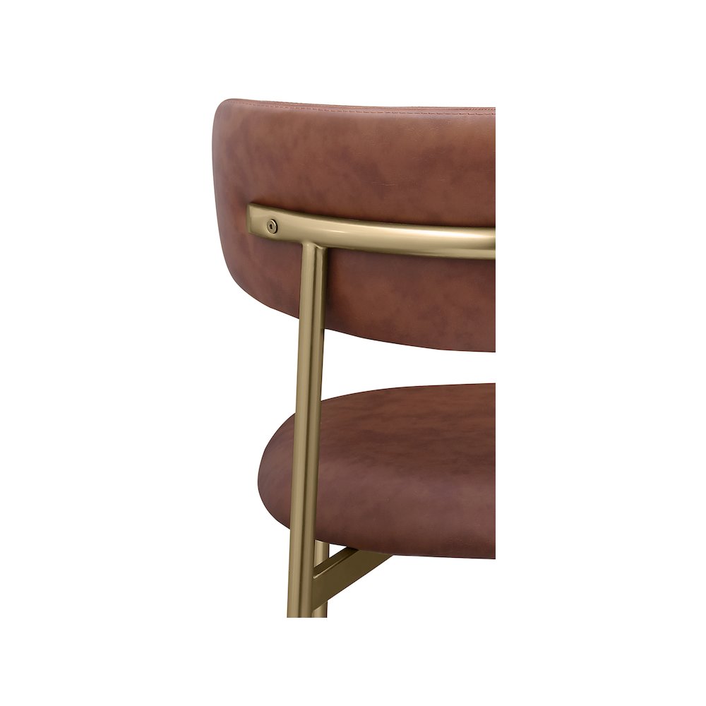 Lupita Brown Vegan Leather Dining Chair, Set of 2