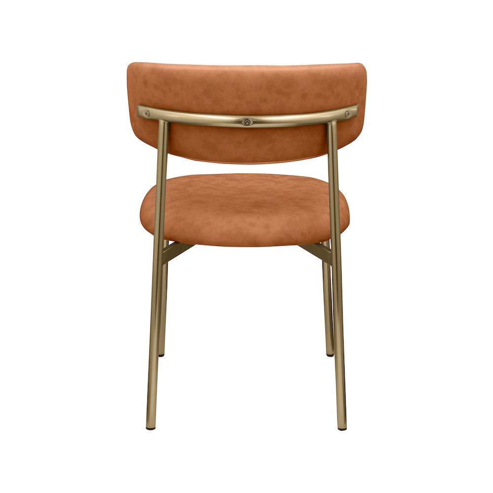 Lupita Cognac Vegan Leather Dining Chair, Set of 2