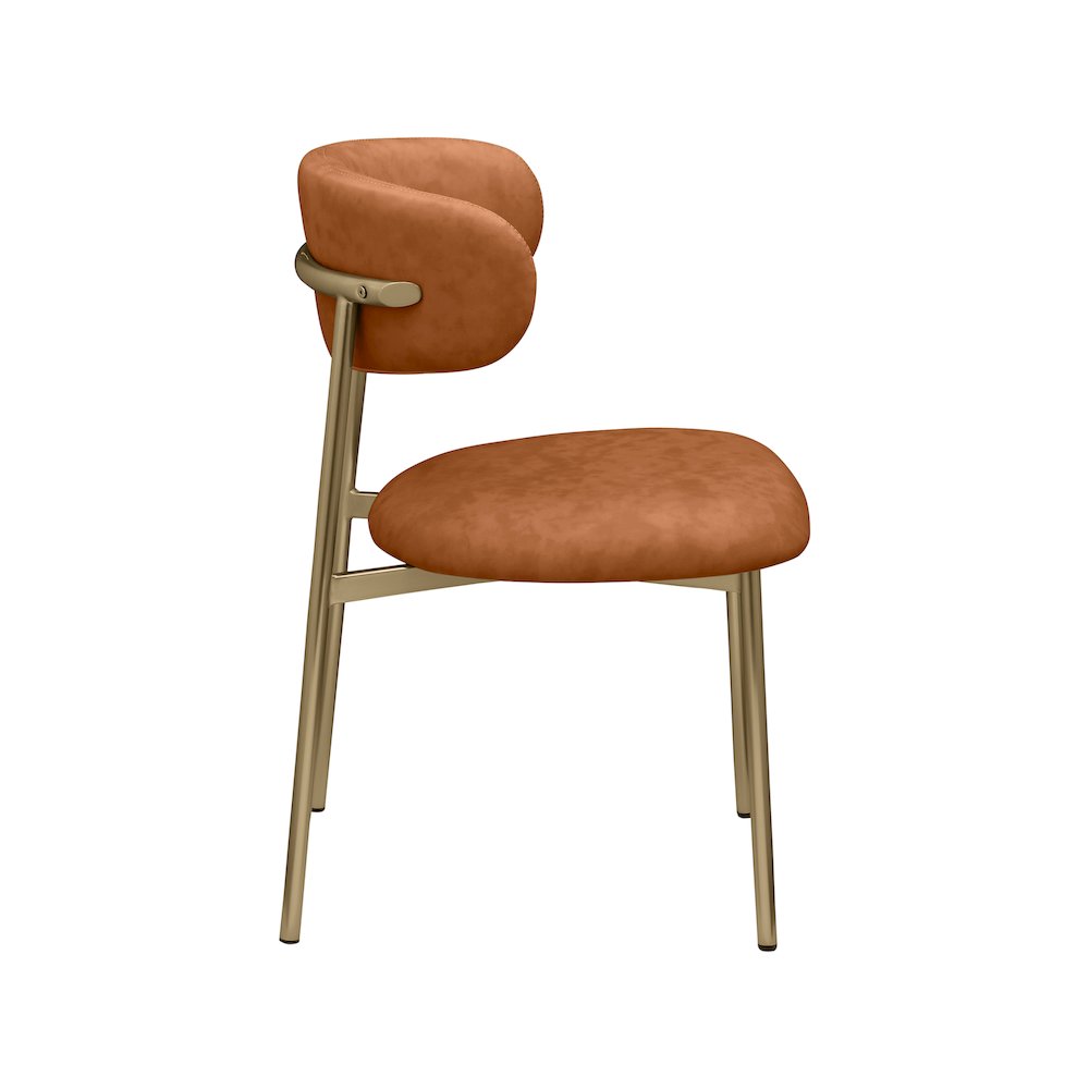 Lupita Cognac Vegan Leather Dining Chair, Set of 2