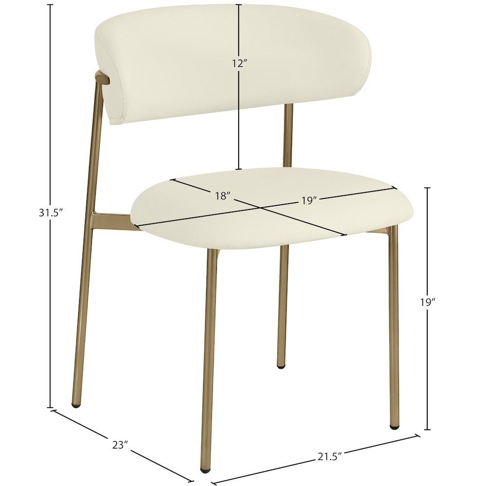 Lupita Cream Vegan Leather Dining Chair, Set of 2