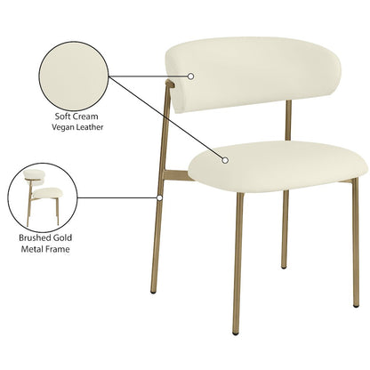 Lupita Cream Vegan Leather Dining Chair, Set of 2