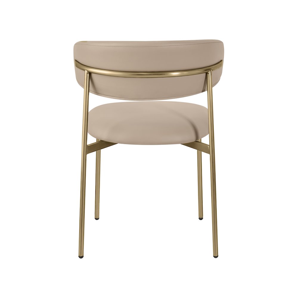 Lupita Taupe Vegan Leather Dining Chair, Set of 2