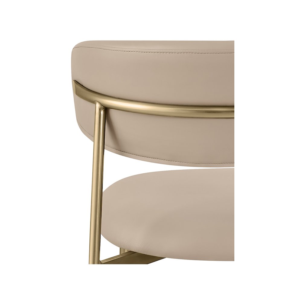 Lupita Taupe Vegan Leather Dining Chair, Set of 2
