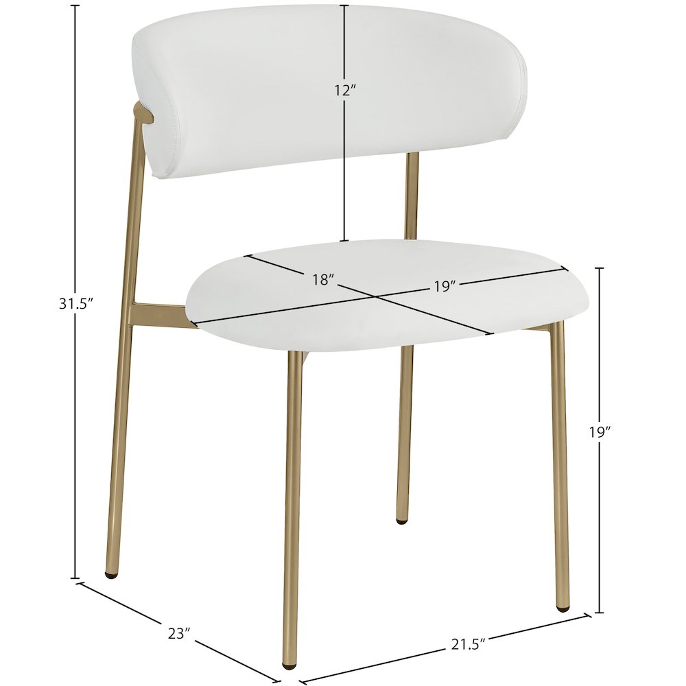 Lupita Off-White Vegan Leather Upholstered Dining Chair, Set of 2