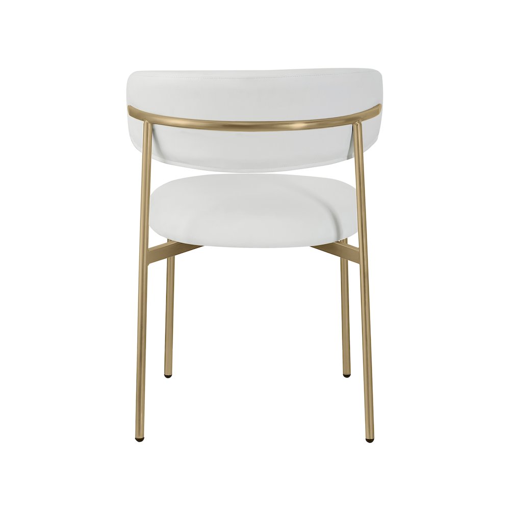 Lupita Off-White Vegan Leather Upholstered Dining Chair, Set of 2