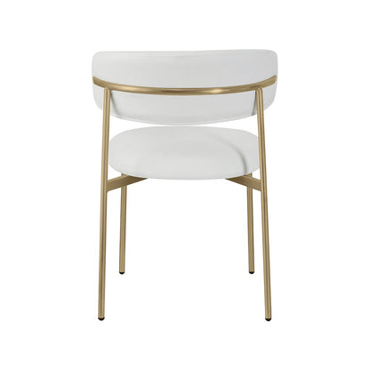 Lupita Off-White Vegan Leather Upholstered Dining Chair, Set of 2