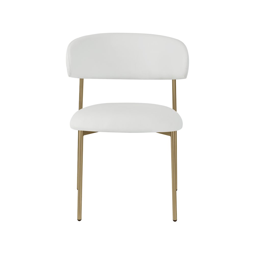 Lupita Off-White Vegan Leather Upholstered Dining Chair, Set of 2