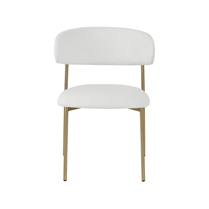 Lupita Off-White Vegan Leather Upholstered Dining Chair, Set of 2