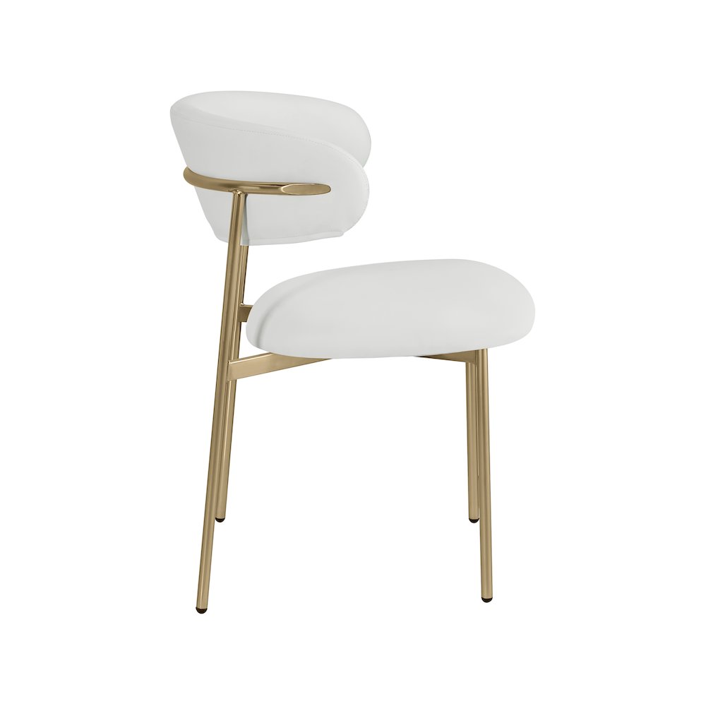 Lupita Off-White Vegan Leather Upholstered Dining Chair, Set of 2