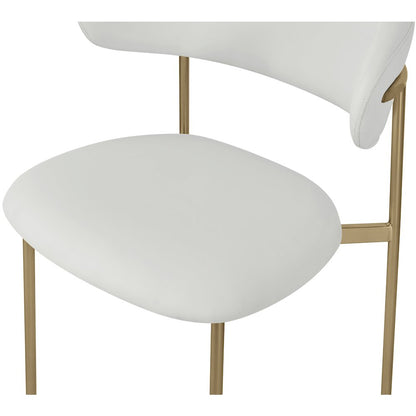 Lupita Off-White Vegan Leather Upholstered Dining Chair, Set of 2