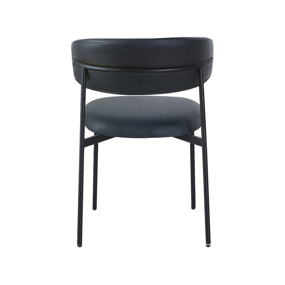 Lupita Black Vegan Leather Dining Chair, Set of 2