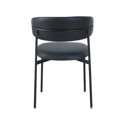 Lupita Black Vegan Leather Dining Chair, Set of 2