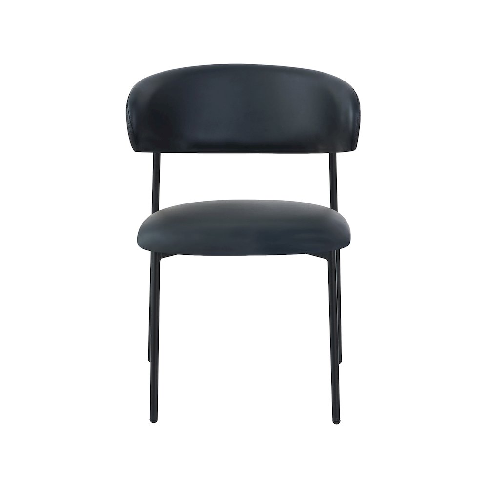 Lupita Black Vegan Leather Dining Chair, Set of 2