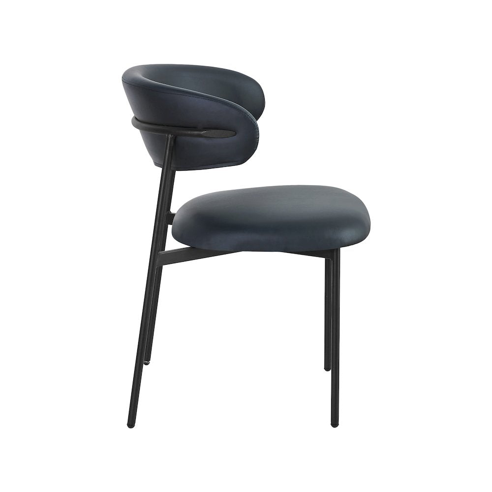 Lupita Black Vegan Leather Dining Chair, Set of 2