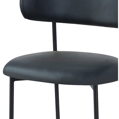 Lupita Black Vegan Leather Dining Chair, Set of 2