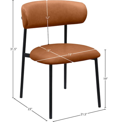 Lupita Cognac Vegan Leather Dining Chair, Set of 2
