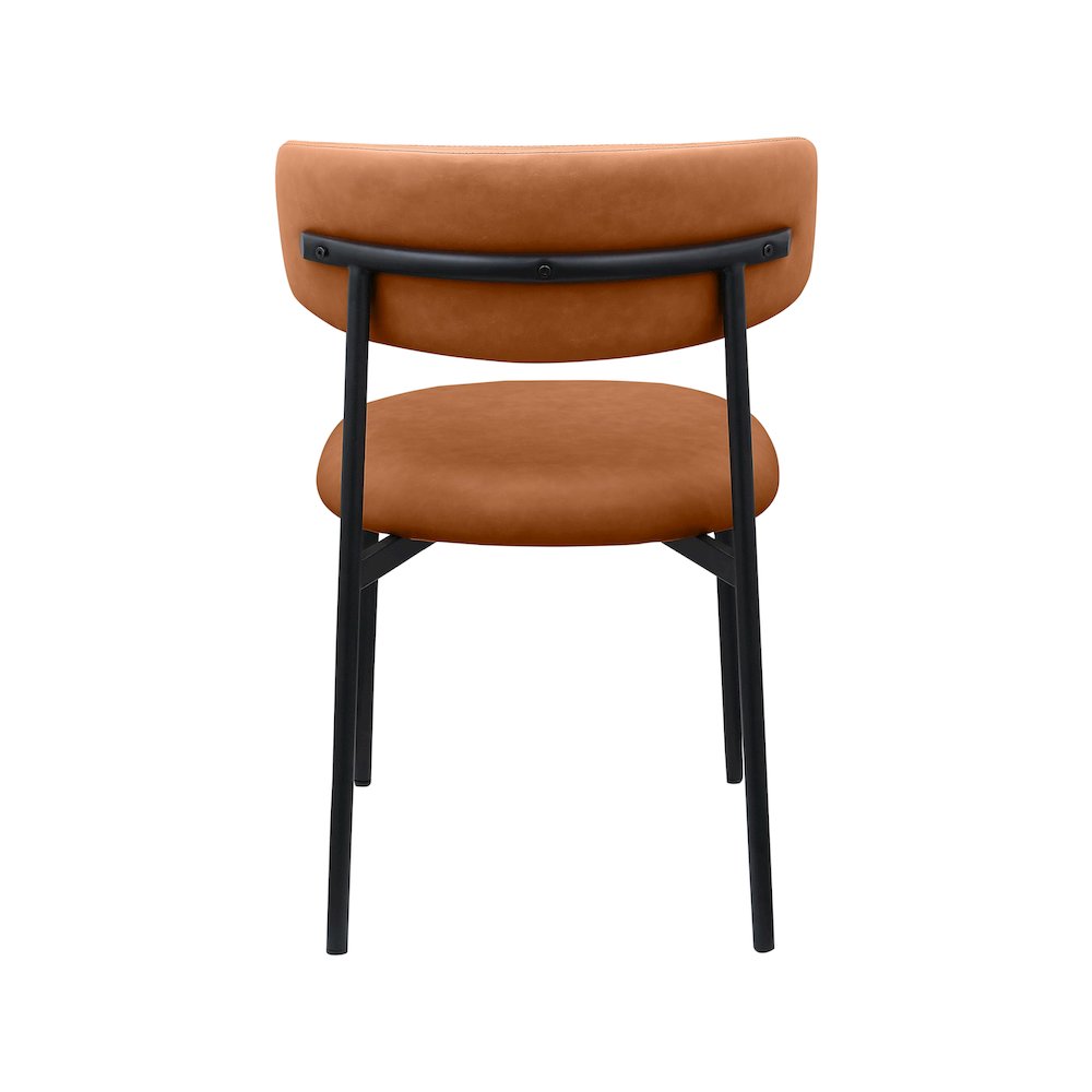 Lupita Cognac Vegan Leather Dining Chair, Set of 2