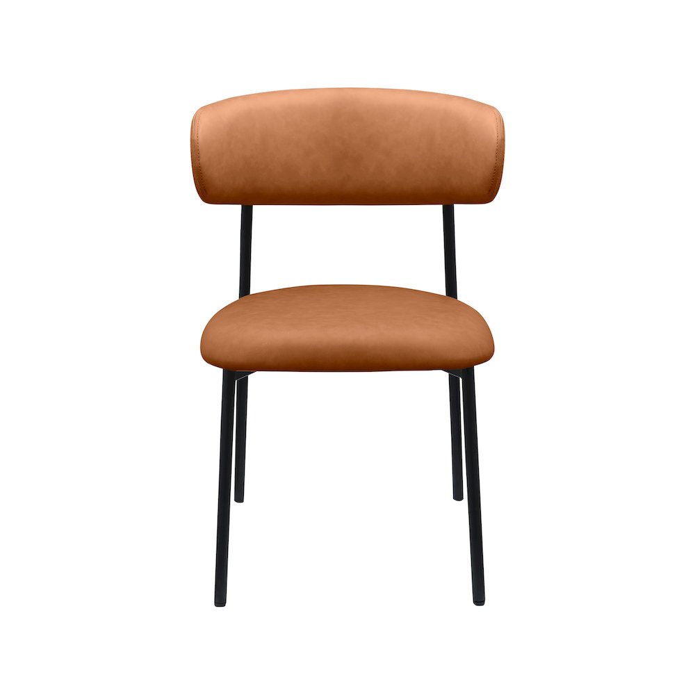 Lupita Cognac Vegan Leather Dining Chair, Set of 2