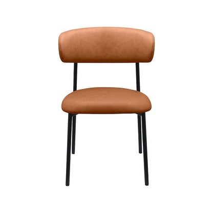 Lupita Cognac Vegan Leather Dining Chair, Set of 2