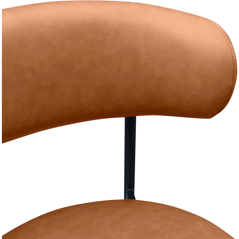 Lupita Cognac Vegan Leather Dining Chair, Set of 2
