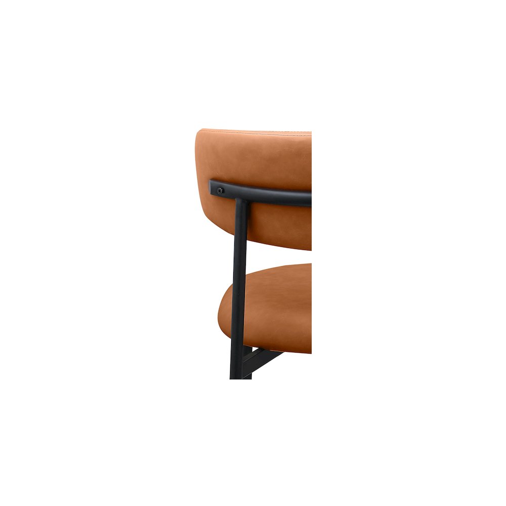 Lupita Cognac Vegan Leather Dining Chair, Set of 2