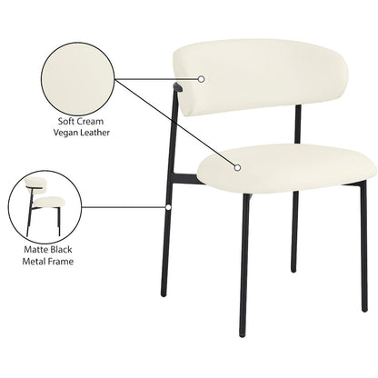 Lupita Cream Vegan Leather Dining Chair, Set of 2