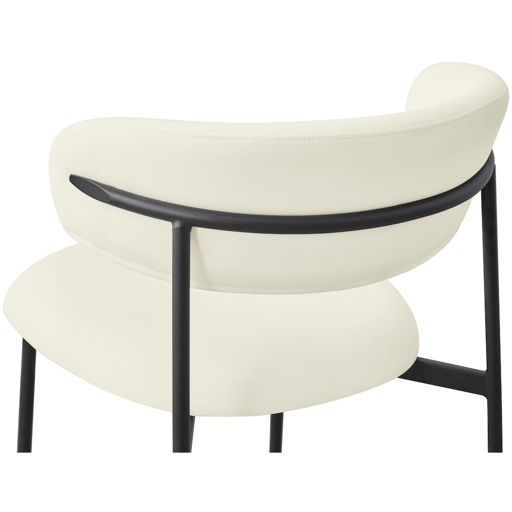 Lupita Cream Vegan Leather Dining Chair, Set of 2