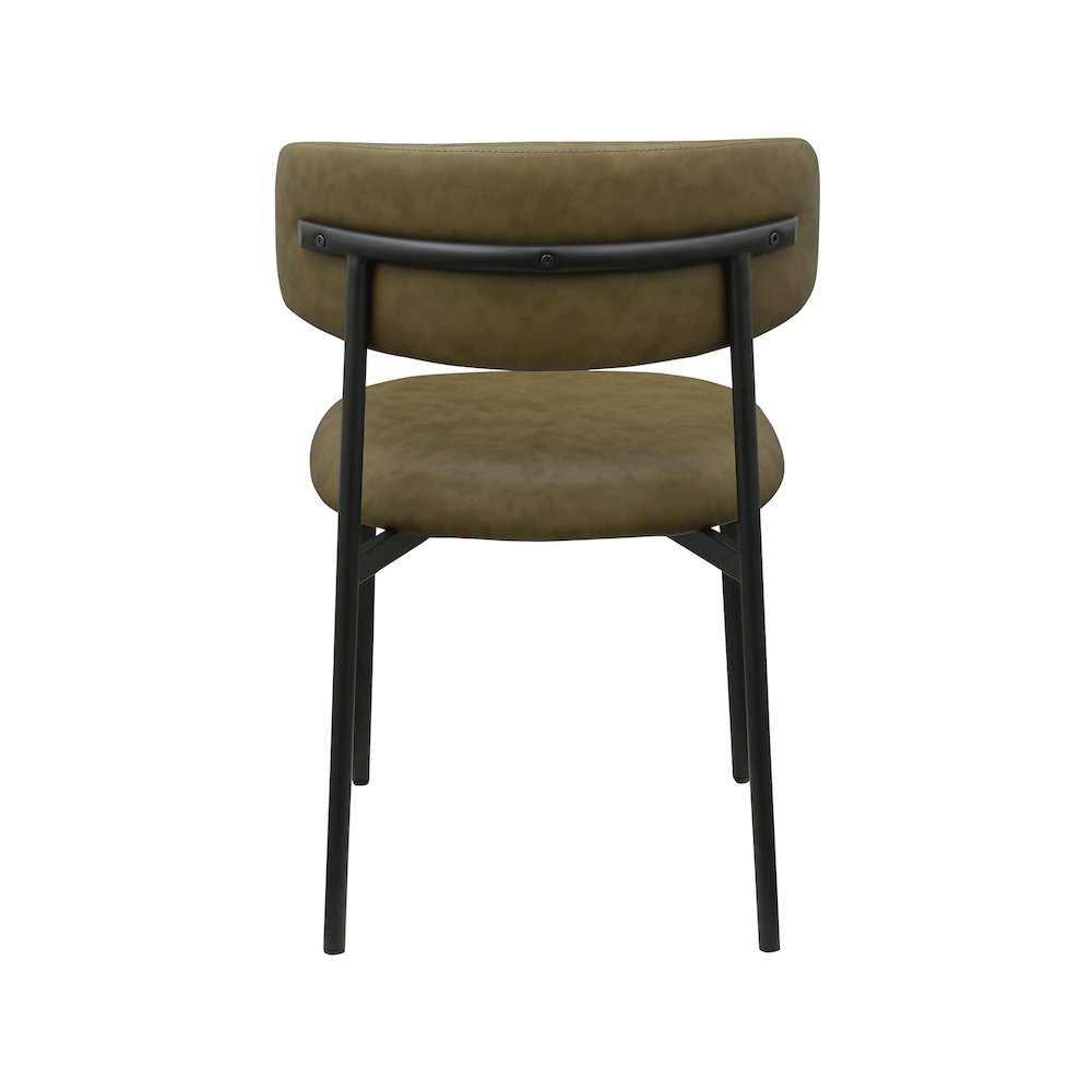 Lupita Olive Vegan Leather Dining Chair, Set of 2