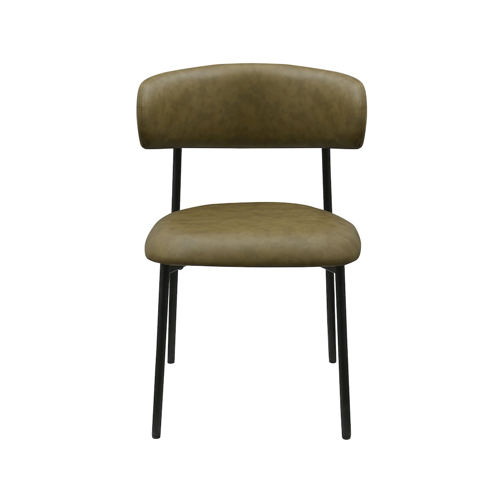 Lupita Olive Vegan Leather Dining Chair, Set of 2