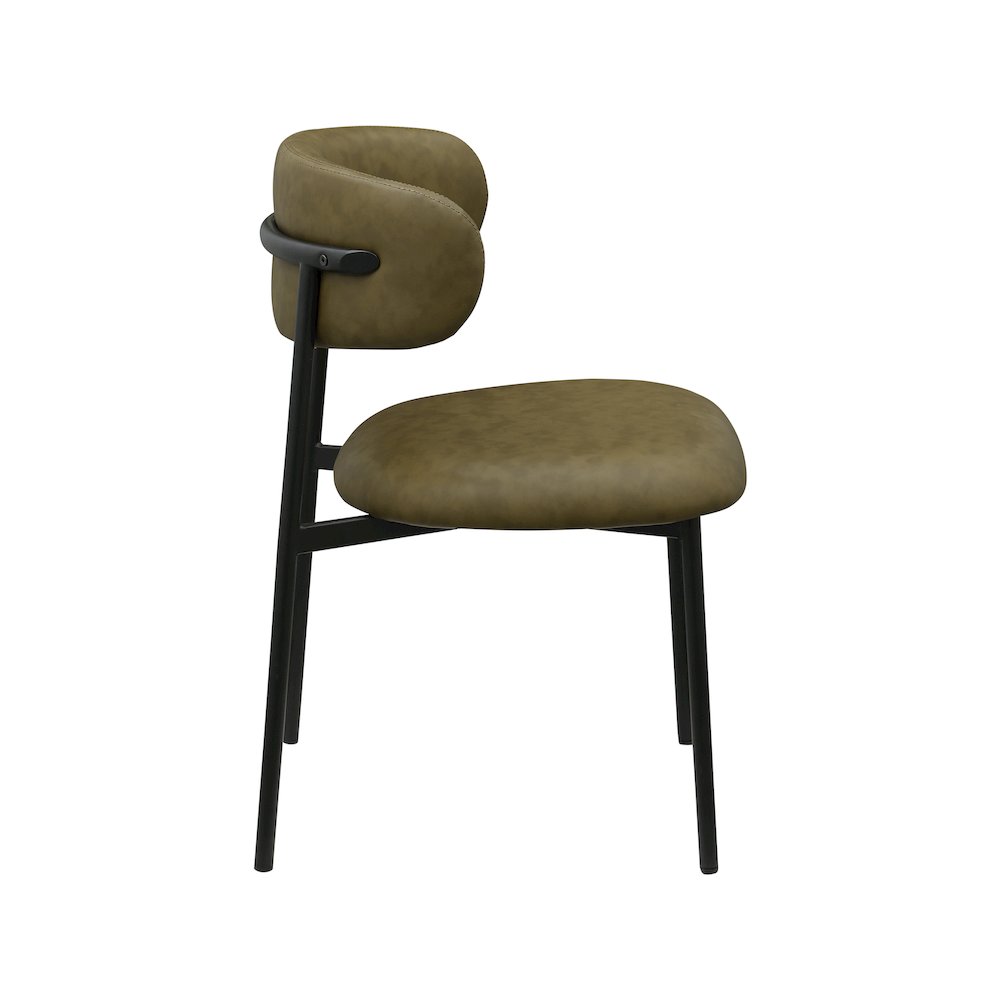 Lupita Olive Vegan Leather Dining Chair, Set of 2
