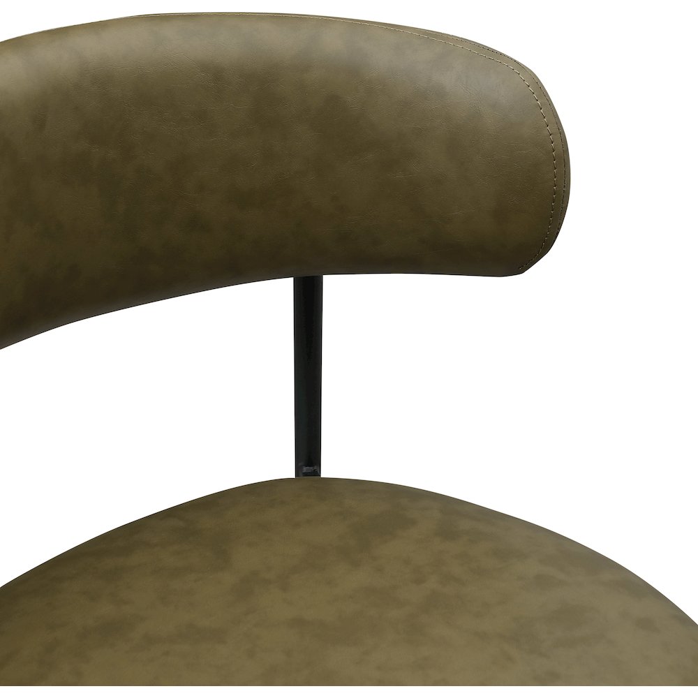 Lupita Olive Vegan Leather Dining Chair, Set of 2