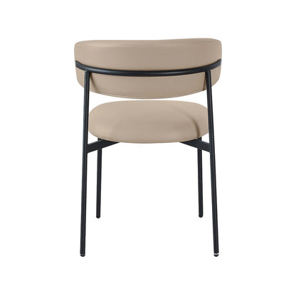 Lupita Taupe Vegan Leather Dining Chair, Set of 2
