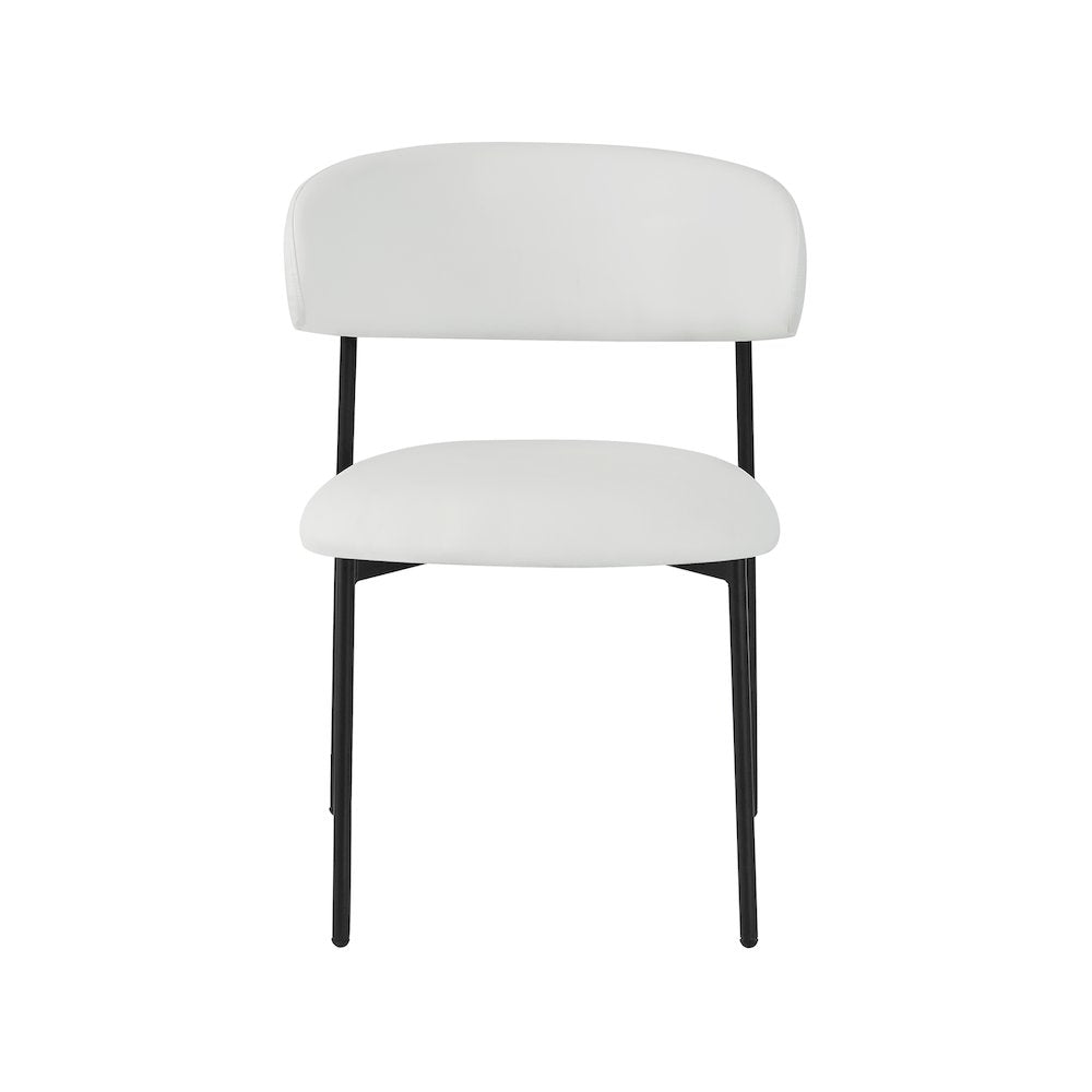 Lupita Off-White Vegan Leather Upholstered Dining Chair, Set of 2